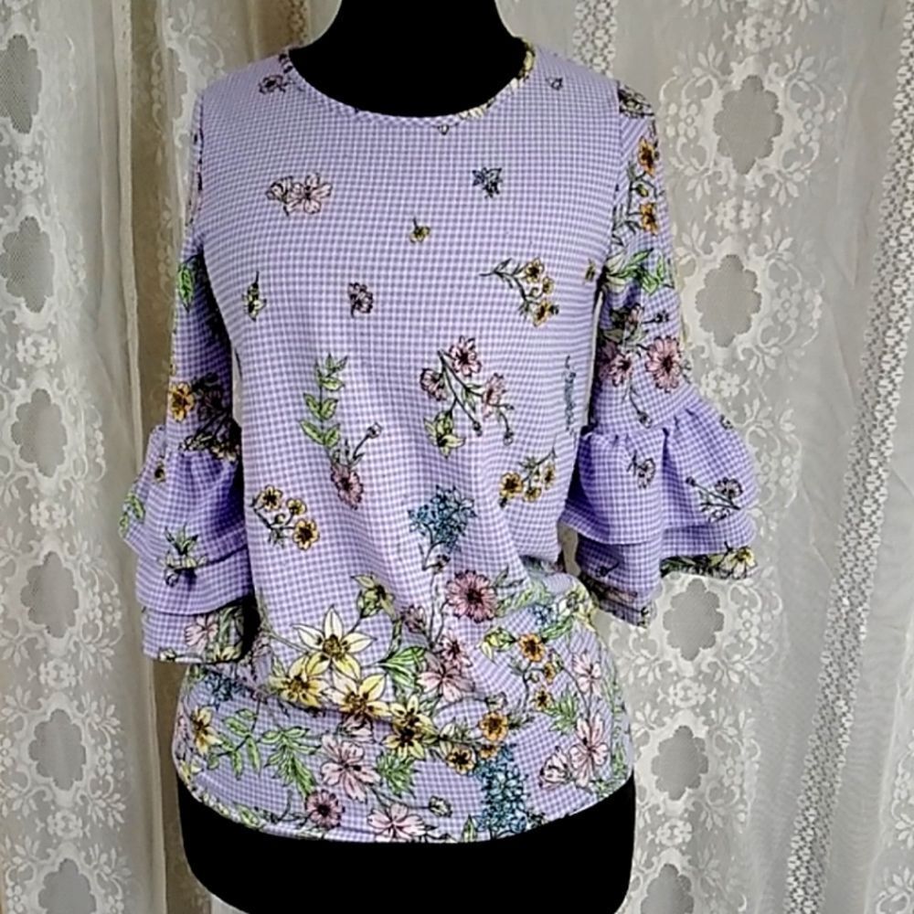 Price nit Works Floral Junior Blouse Size XL (16)